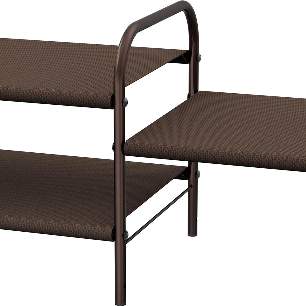 Simple Houseware 2-Tier Shoe Rack Storage Organizer, Bronze 2-Tier,