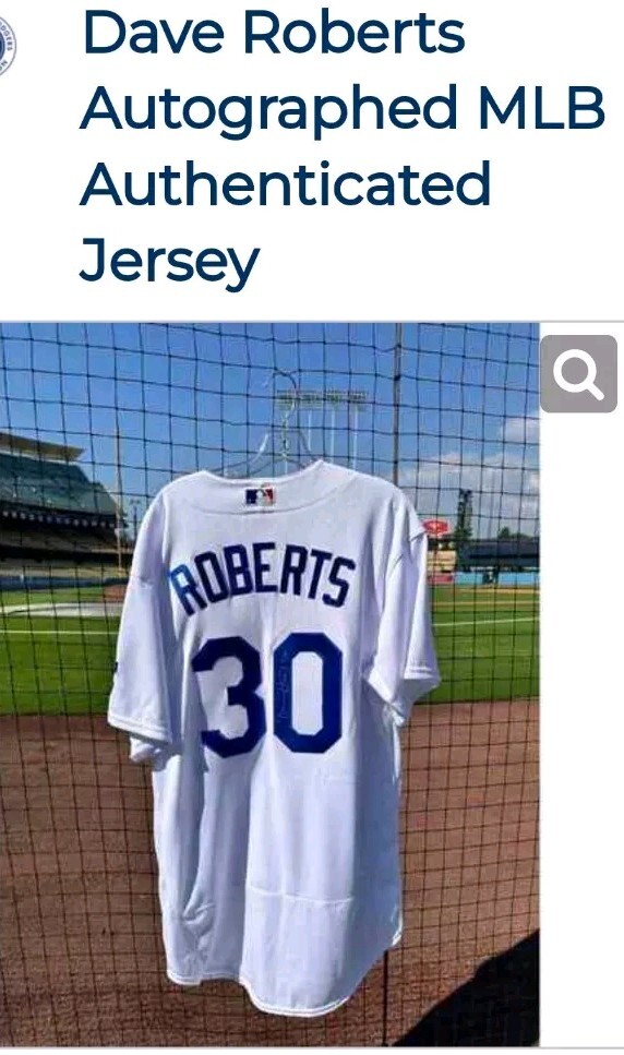 Los Angeles Dodgers Dave Roberts Autographed Jersey