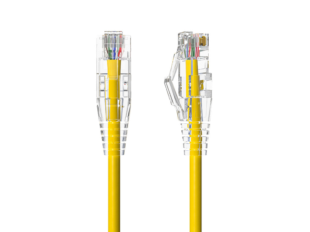 10ft Slim Cat6a 28AWG UTP Ethernet Network Patch Cable, Yellow