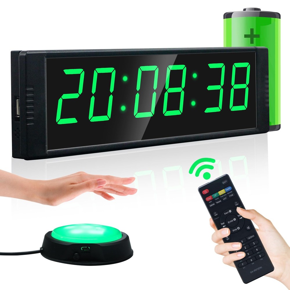 YZ Gym Clock for Home Gym with Start/Stop Button, Interval Timer for Workout,...