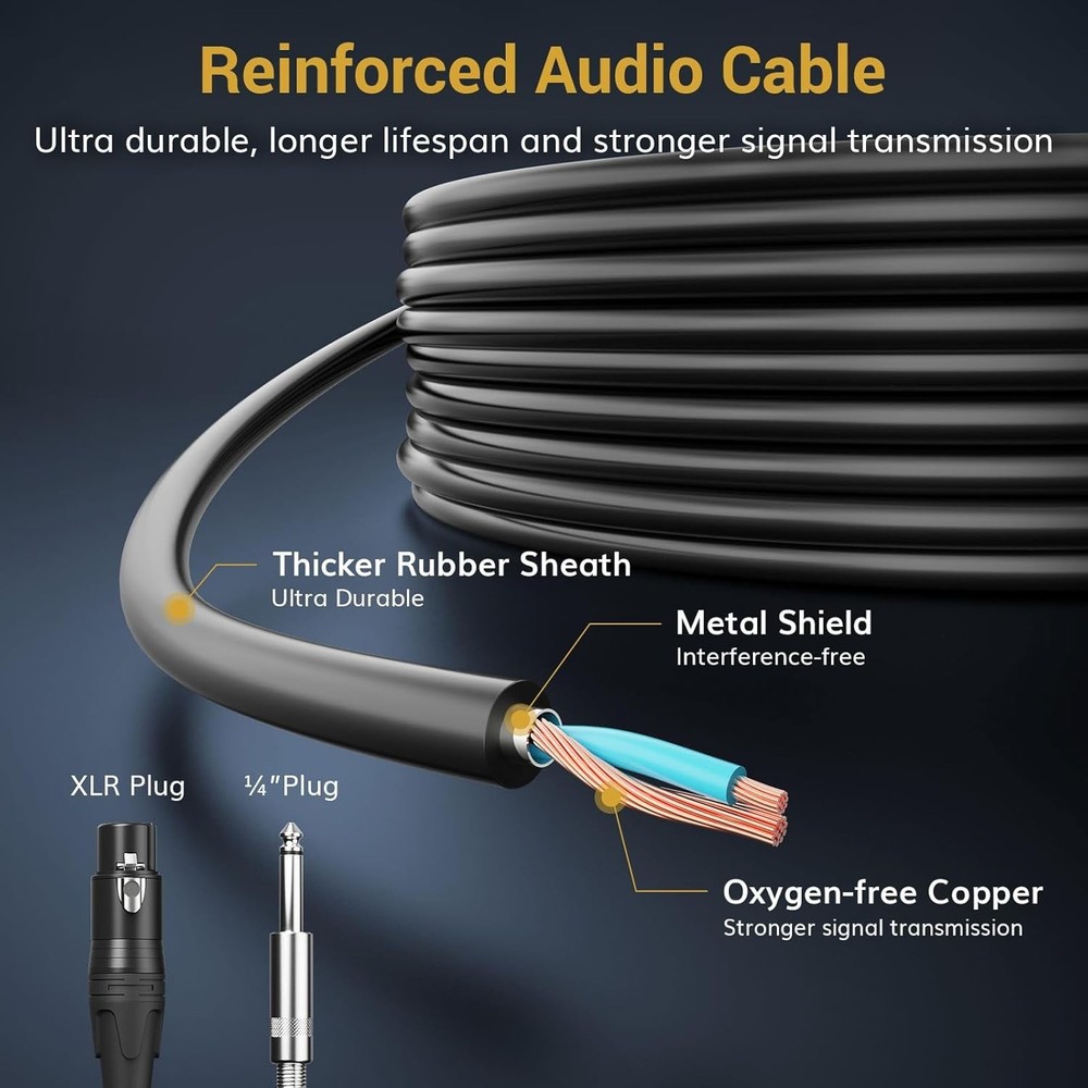 Durable Dynamic Microphone with Hypercardioid Pattern for Crystal-Clear Sound