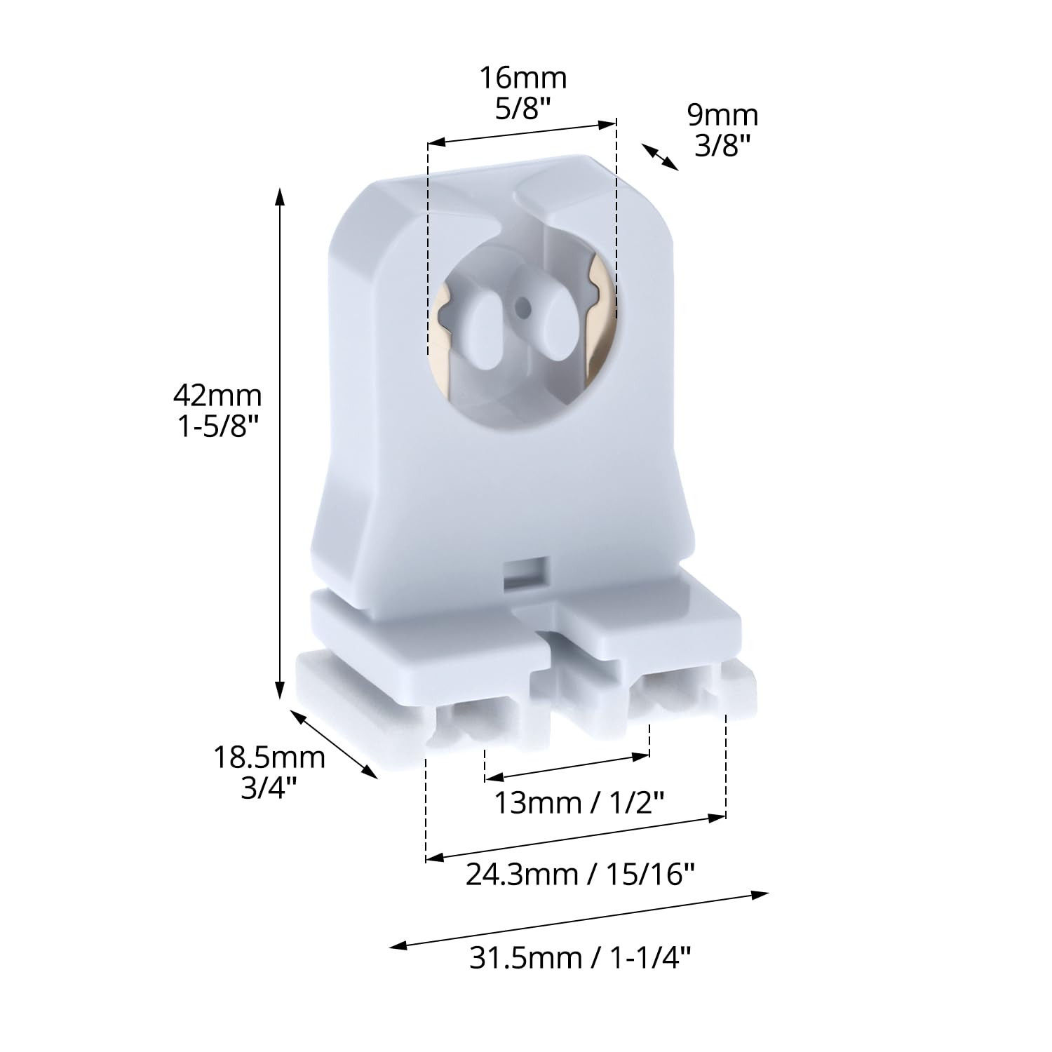 QWORK Non Shunted LED Tombstones T8 T10 T12 Lamp Holder - 100 Pack, Tube Replace