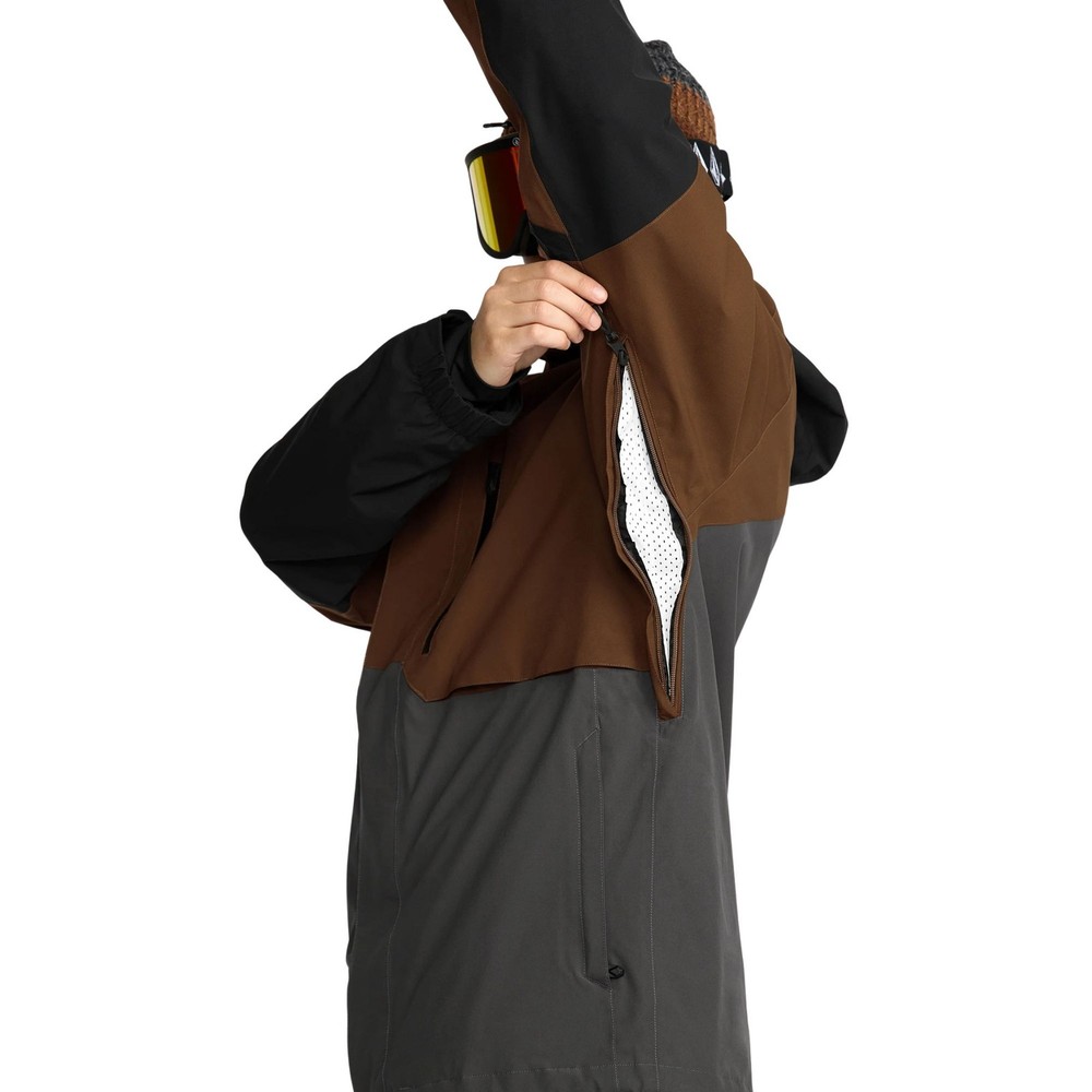 Volcom Rnge Stretch 30K Men's Winter Jacket, Brown, Large