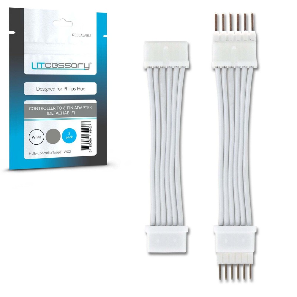 Litcessory Controller to 6-Pin Adapter for Philips Hue Lightstrip Plus