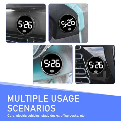 Car Digital Dashboard Clock, LED Time Luminous Touch High Definition 1 PC Red