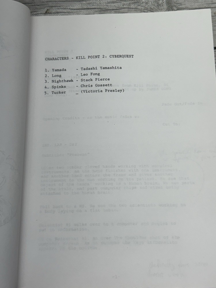 Vintage 1995 Killpoint 2 Cyberquest Script First Draft Leo T Fong
