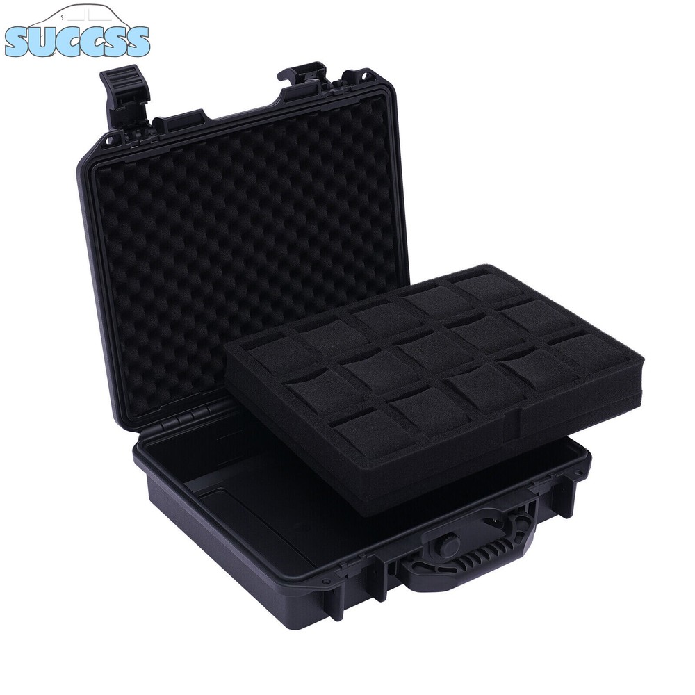 15 Slots Waterproof Plastic Suitcase Display Storage Case Watch Storage Box Case