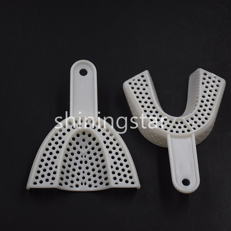 12 Pcs Upper & Lower Dental Disposable Plastic Impression Trays 3 Sizes White
