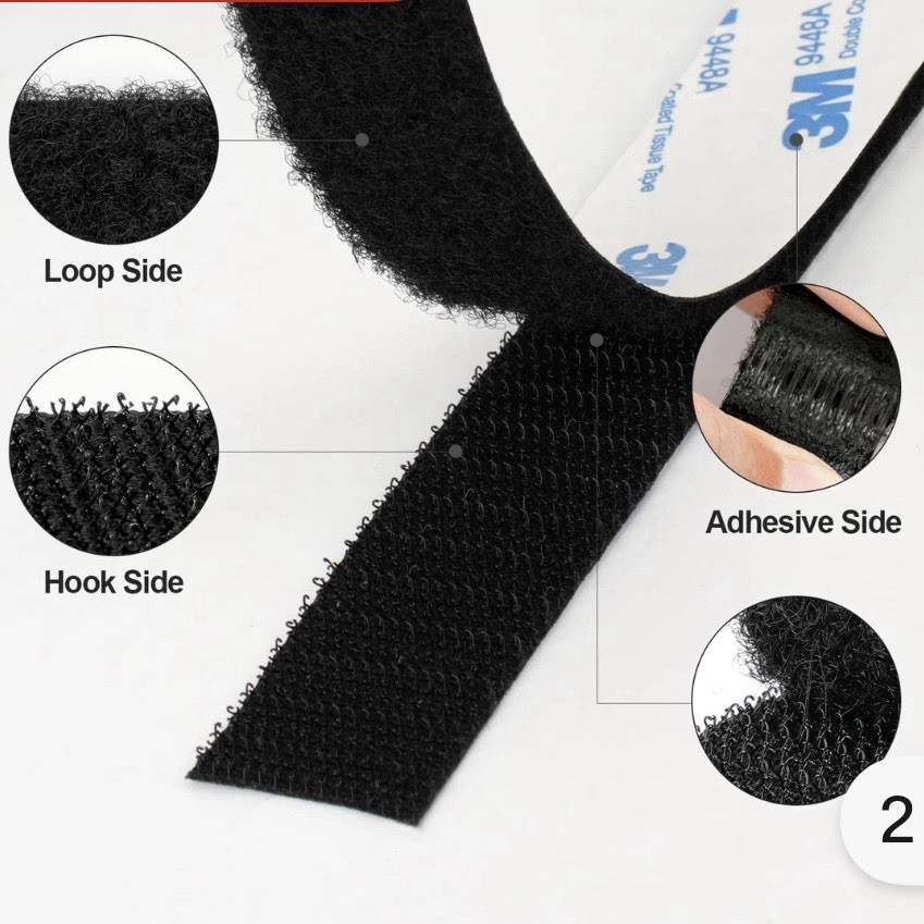 3M Hook & Loop Self Adhesive Tape 3/4 x 20Ft 9448A Sticky Back Interlocking 2x10