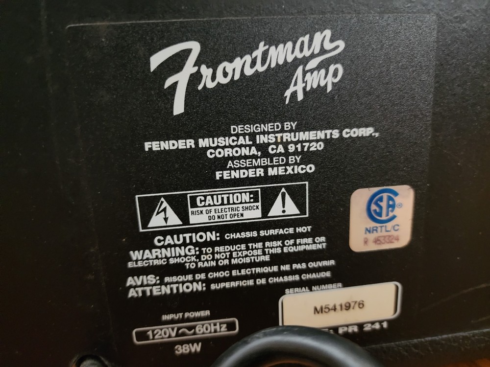 Fender Frontman PR 241 Amp Electric Guitar Amplifier