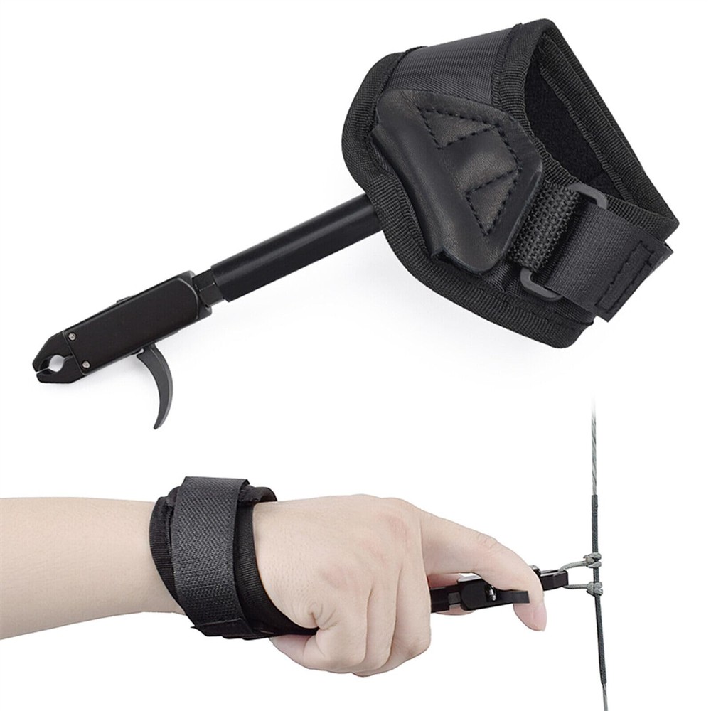 Adjustable Compound Bow Release Aid with Black Wrist Strap  Right/Left Hand