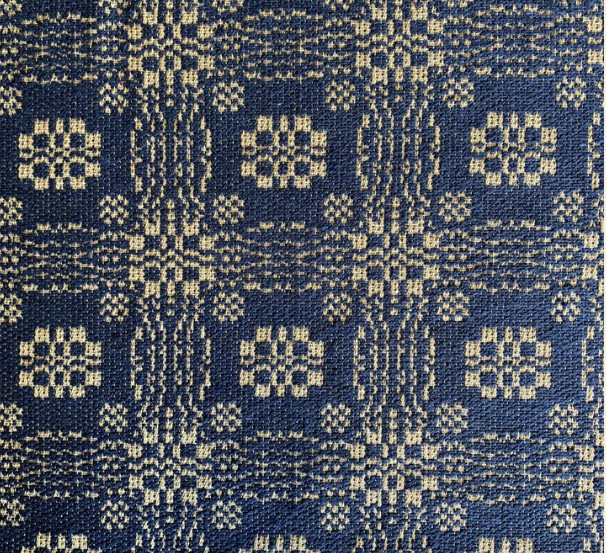 New Primitive COLONIAL GETTYSBURG NAVY COVERLET THROW Woven Blanket