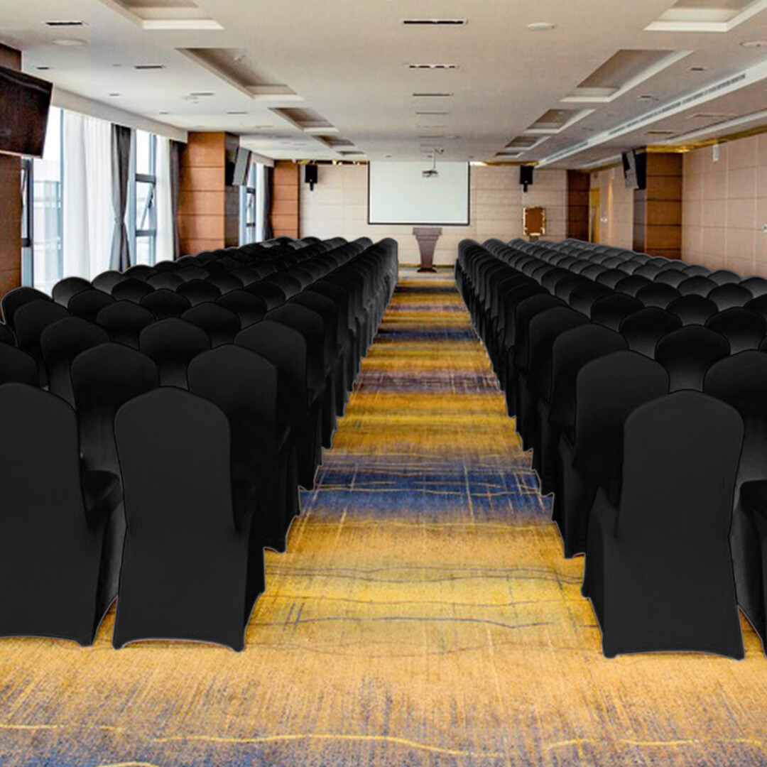 50PCS Stretch Spandex Folding Chair Covers Black Durable Decoration Formal