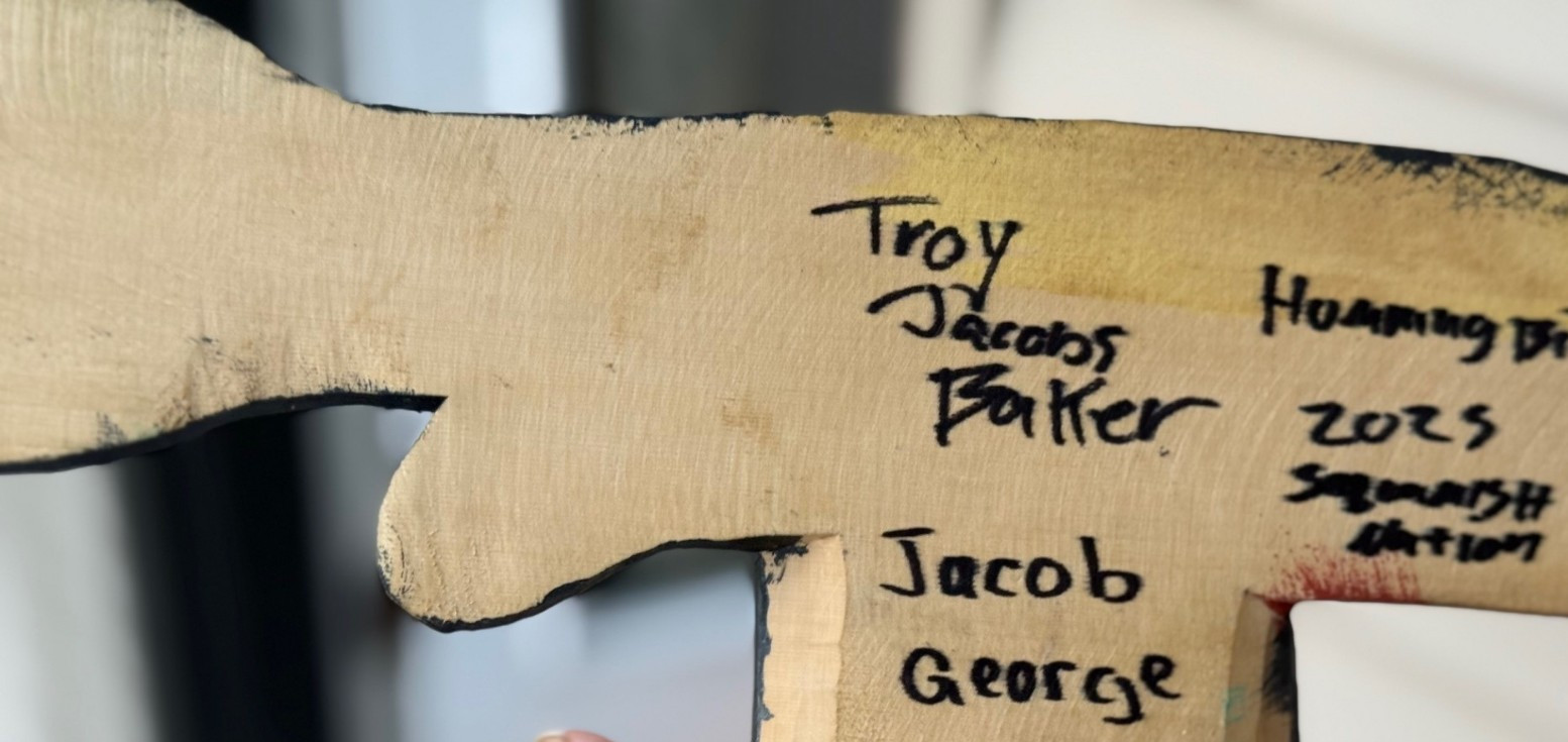 Northwest Coast Native Large Beautifully Detailed Yellow Cedar Hummingbird