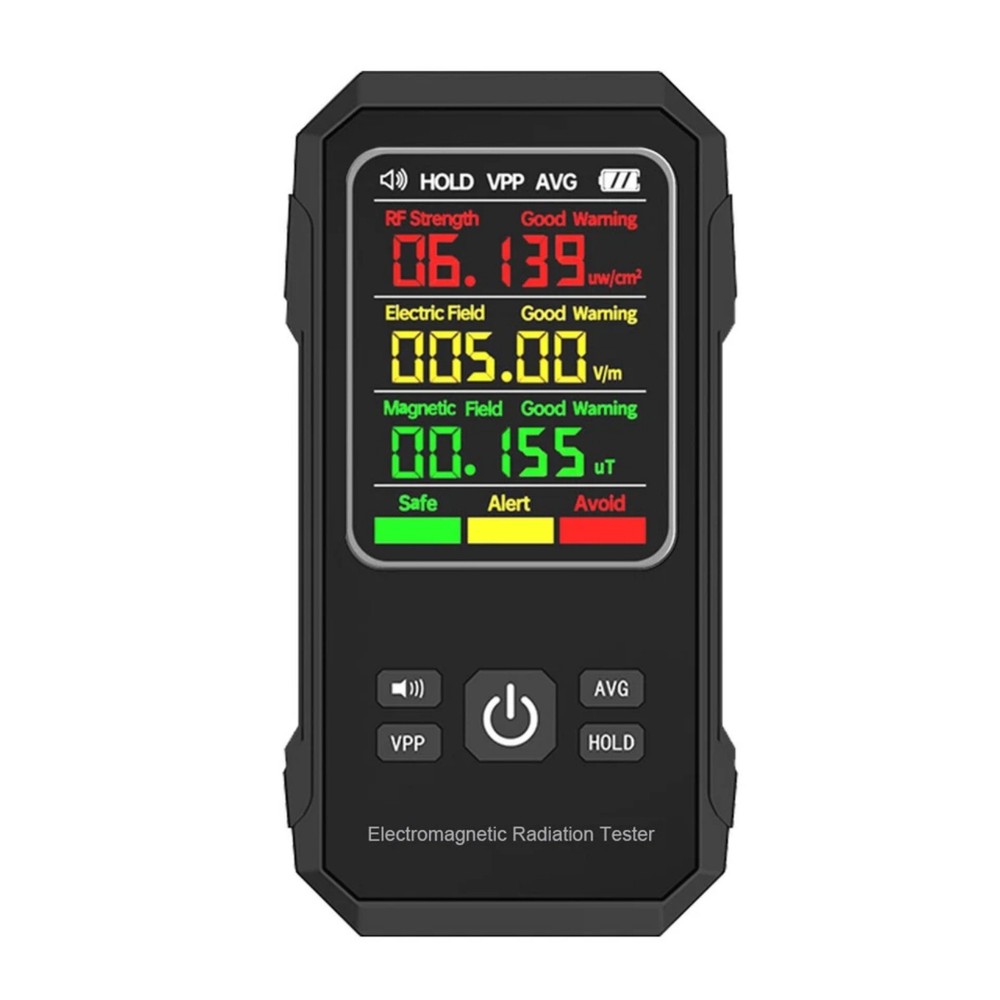 EMF Meter Radiation Detector with LCD Display for RF and Magnetic Field Testing