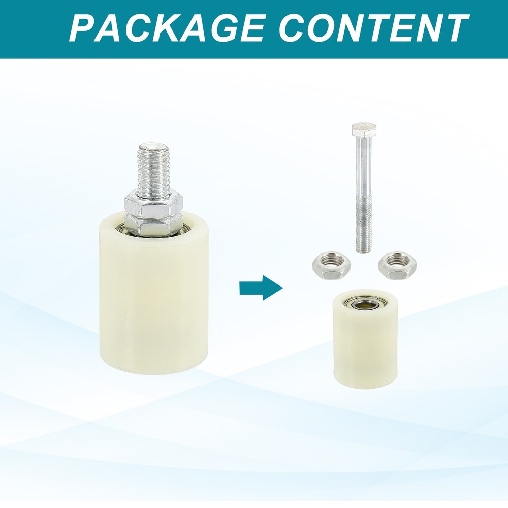 2Set Slide Gate Guide Roller 2" Adjustable Nylon Rollers, White