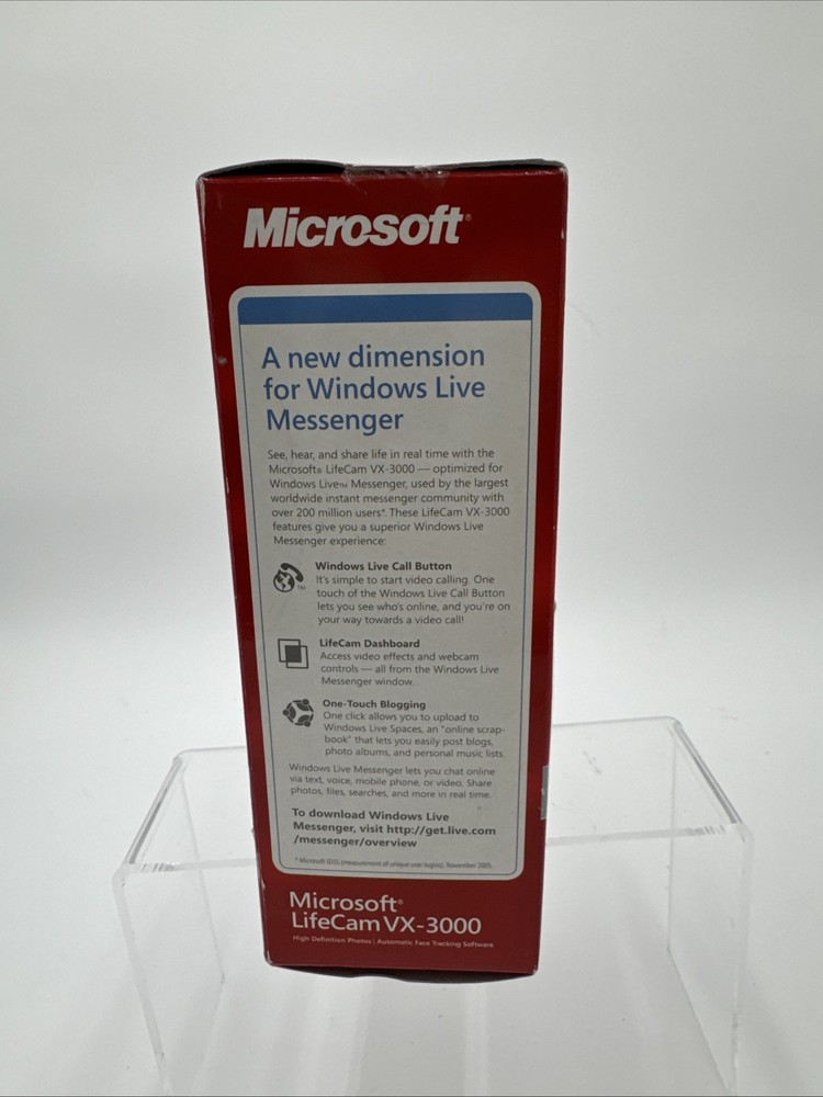 Microsoft Lifecam VX-3000 Camera 640 X 480 Pixel Resolution Video Web Camera