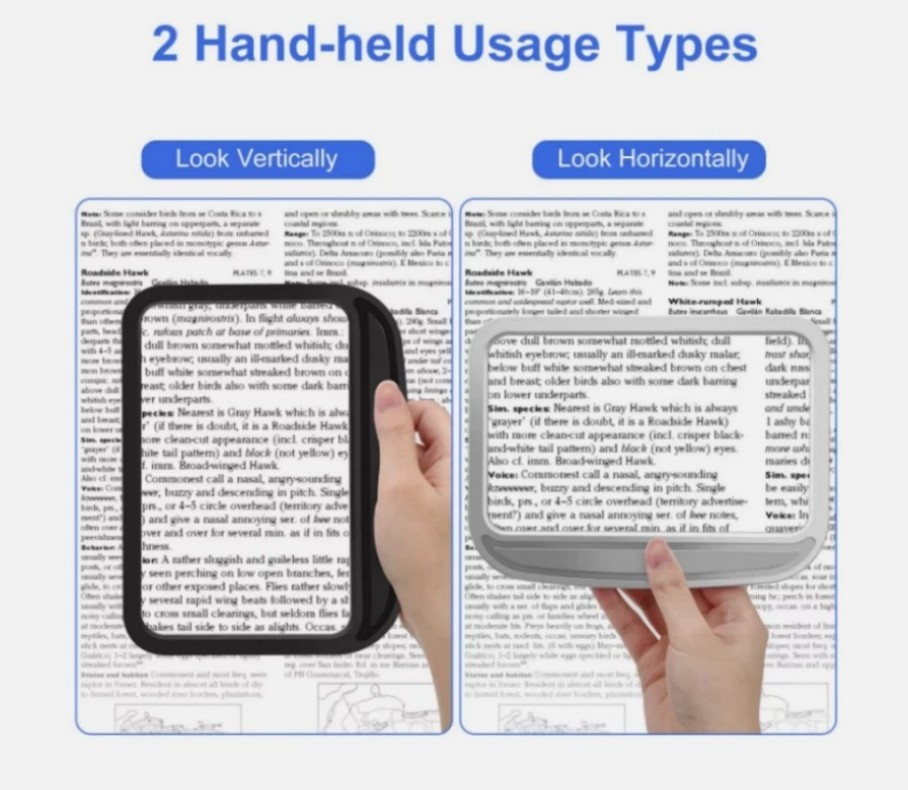 5X Full Page Magnifier Large Handheld Magnifying Glass for Low Visions USA*&*//