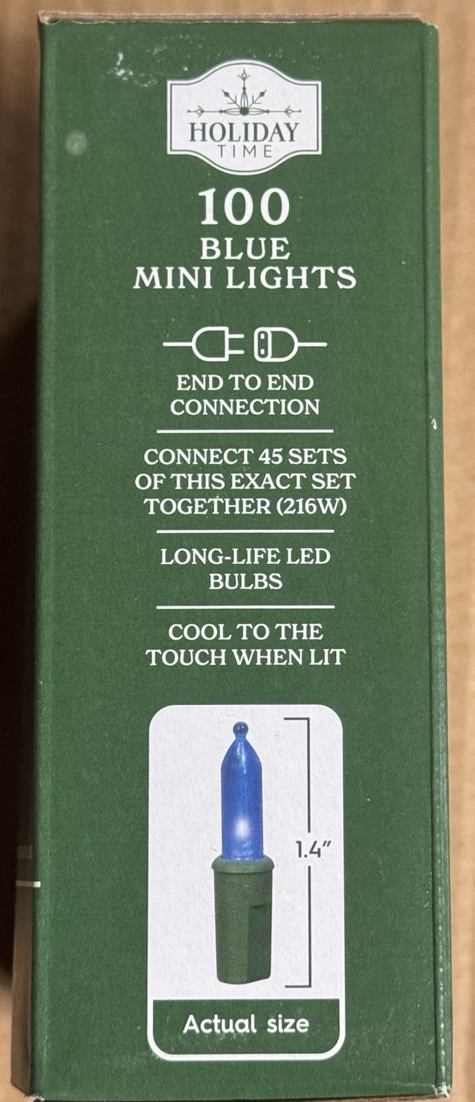 NEW 2025! Holiday Time 100-Count BLUE LED Mini Christmas Lights GREEN Wire