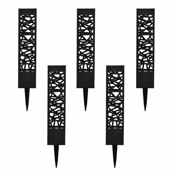 TOMMY BAHAMA SQUARE SOLAR BOLLARD LIGHTS 35 LUMEN 5 PACK 1718540 NEW