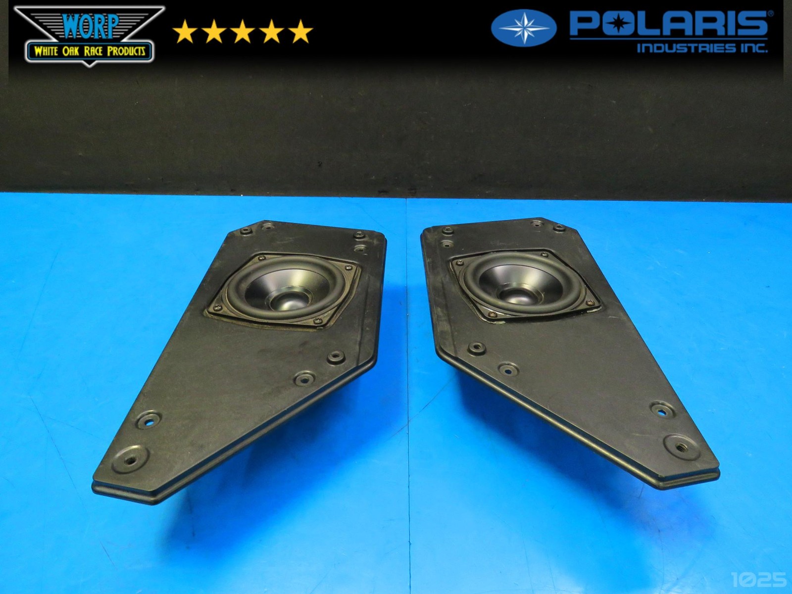 24-25 POLARIS XPEDITION MID WOOFER SET W/ MOUNTS GRILLES SPEAKERS GENUINE OEM