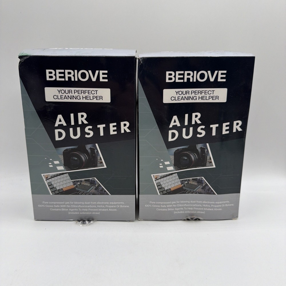 Beriove Air Duster Compresses  2 Cans 2 Pack