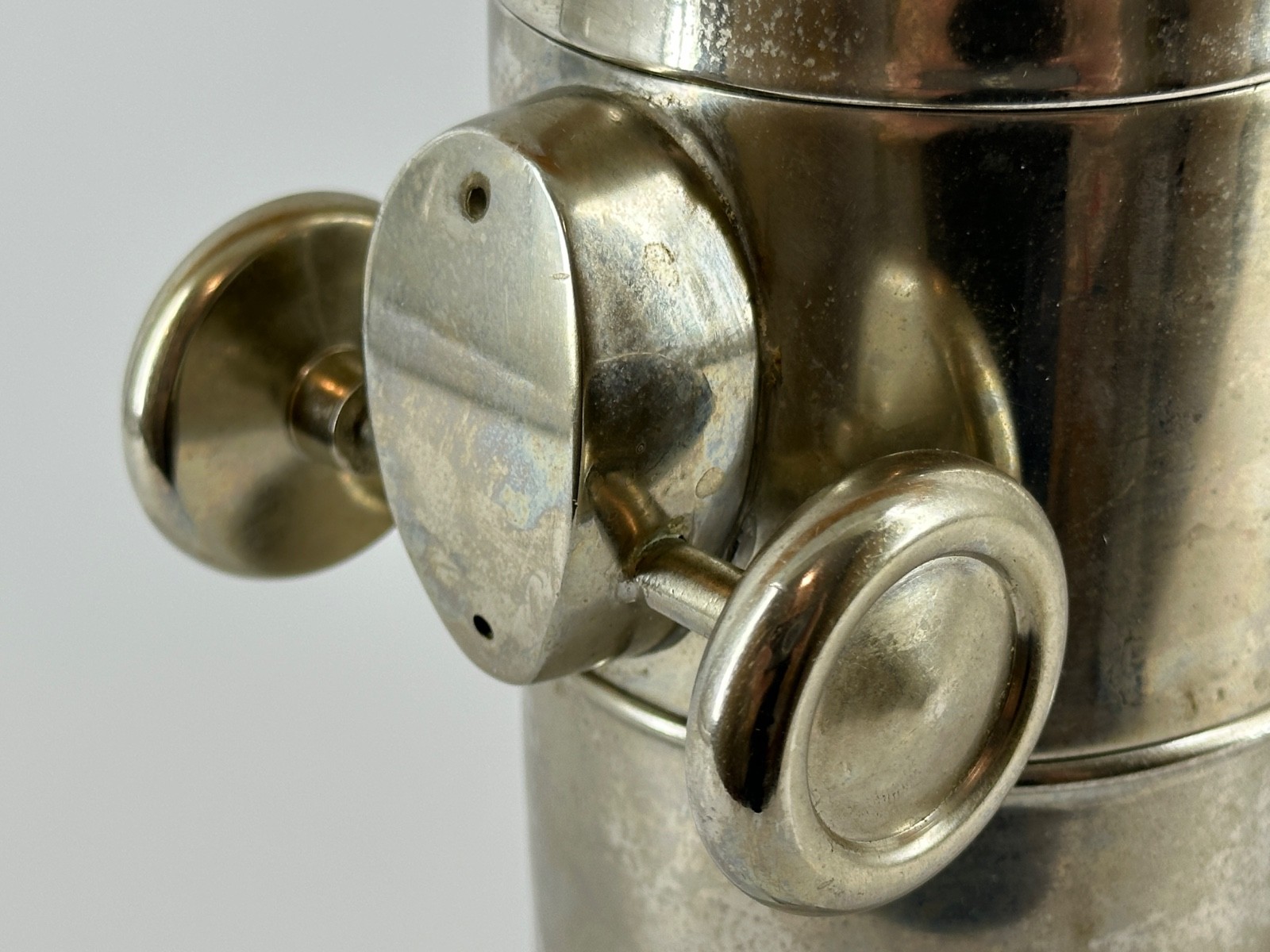 Cocktail Shaker Airship Zeppelin Blimp Model Silver Brass Deco MCM Drink Vintage