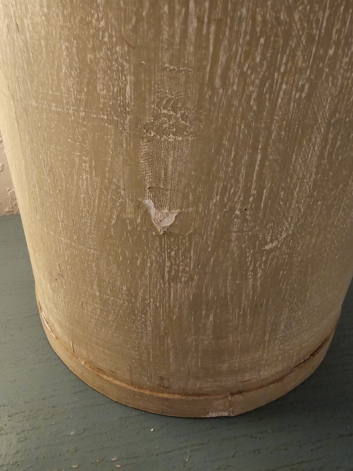 Vintage Wooden Umbrella Stand W/Painted Floral Design, 16.5" Tall-Very Good