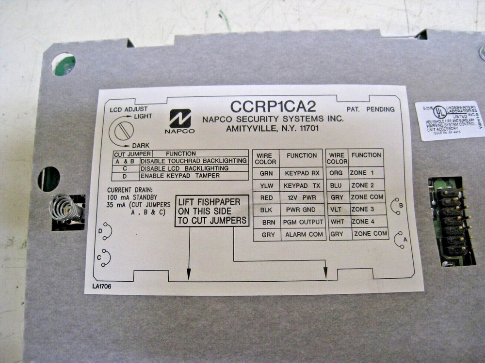 Napco CCRP2AS2 Custom Security Command Alphanumeric Keypad FREE SHIPPING