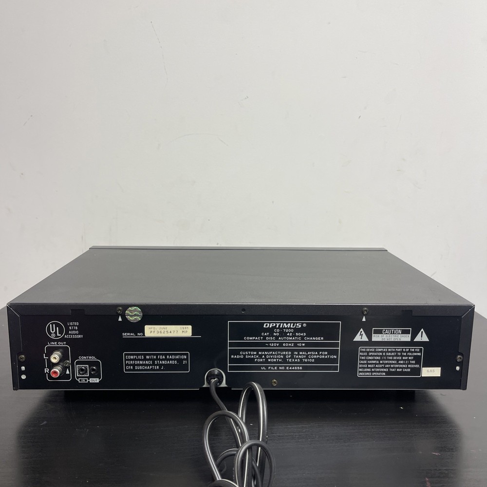 OPTIMUS CD-7200 COMPACT DISC AUTOMATIC CHANGER Professional Series Tested Used