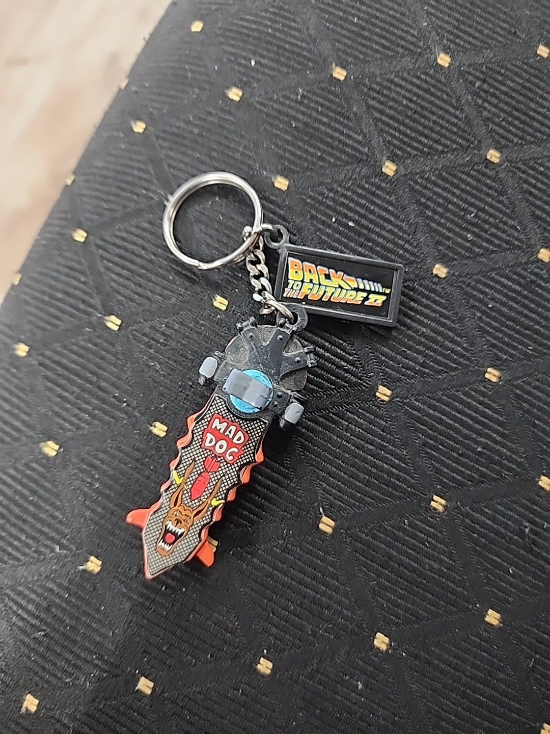 Rare Vintage Back to the Future 2 PitBull Mad Dog Key Chain New Hover Board 80s