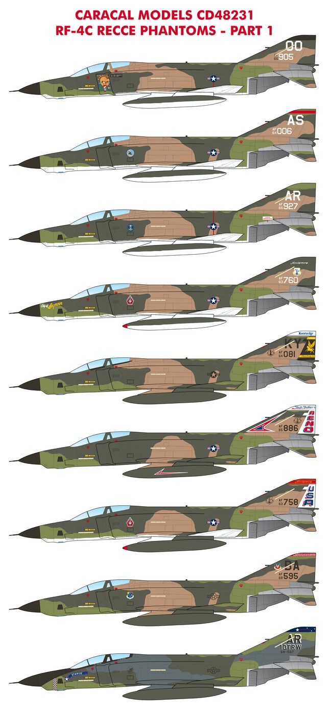 Caracal 1/48 decal RF-4C Recce Phantoms - Part 1 - CD48231