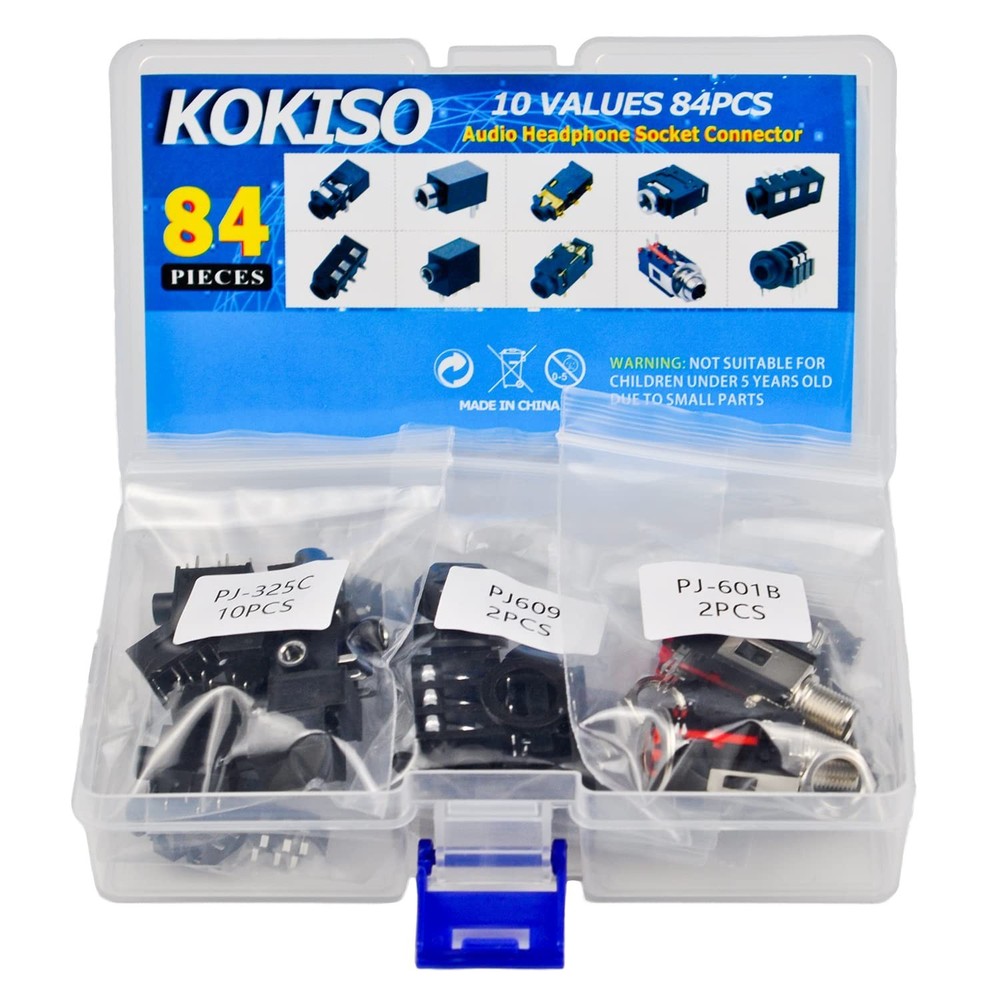 10 Values 84 Pcs Stereo Jack Socket PCB Mount Female Audio Headphone Socket C...