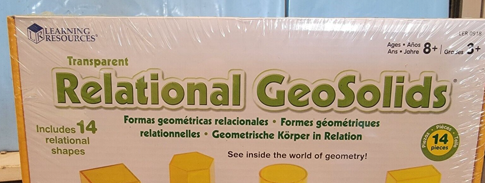 NEW Learning Resources Transparent Relational GeoSolids Geometry Teaching Tool