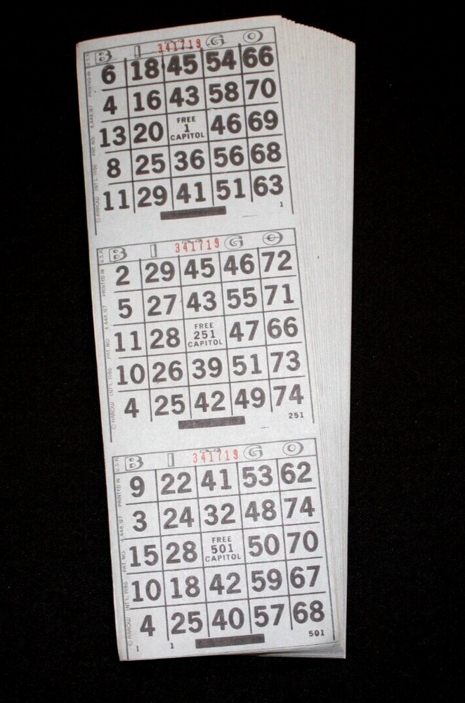 BINGO PAPER Cards sheets 3 on 6 Blue Solid - 25 pack