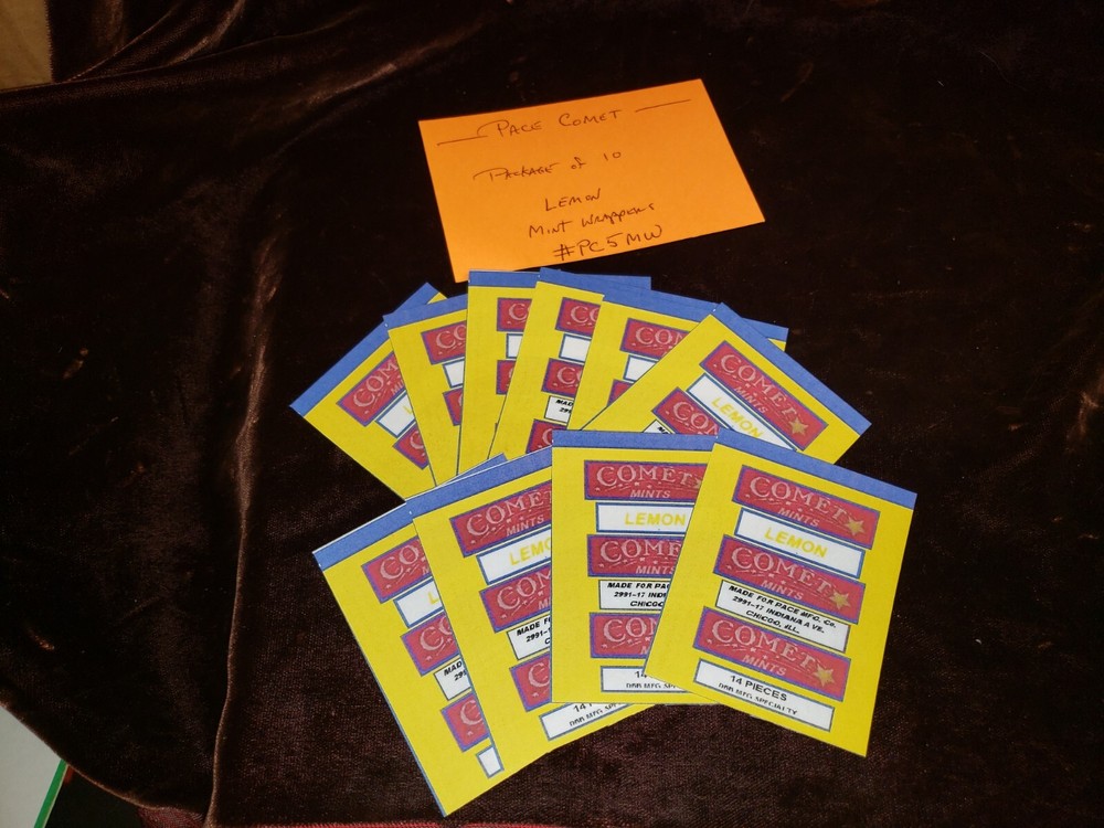 REPRO PACE COMET MINT WRAPPERS "LEMON" 10 PACK #PC5 LEMON