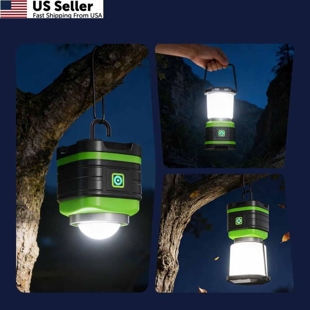 Lichamp LED Camping Lantern, Battery Powered Lights Green