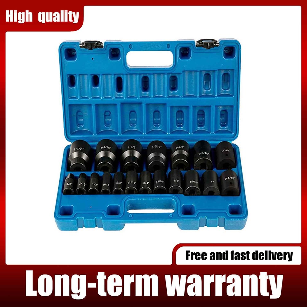 19 Pcs Easy Out Stripped Bolt Extractor Impact Socket Set Damaged Bolt Remover