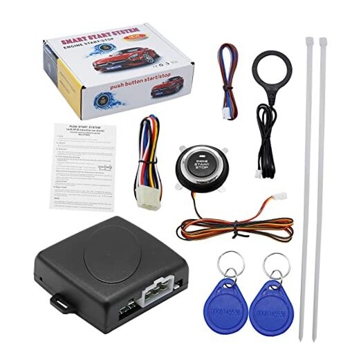 Smart RFID Push Engine Start Button kit & Keyless Entry Starter Systems to One