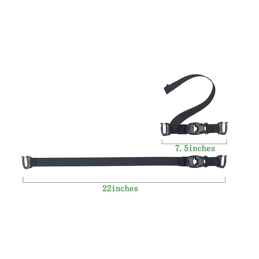 MOLLE Tactical Straps for Backpack - Adjustable 7.5-22 inch 2-Pack, Black