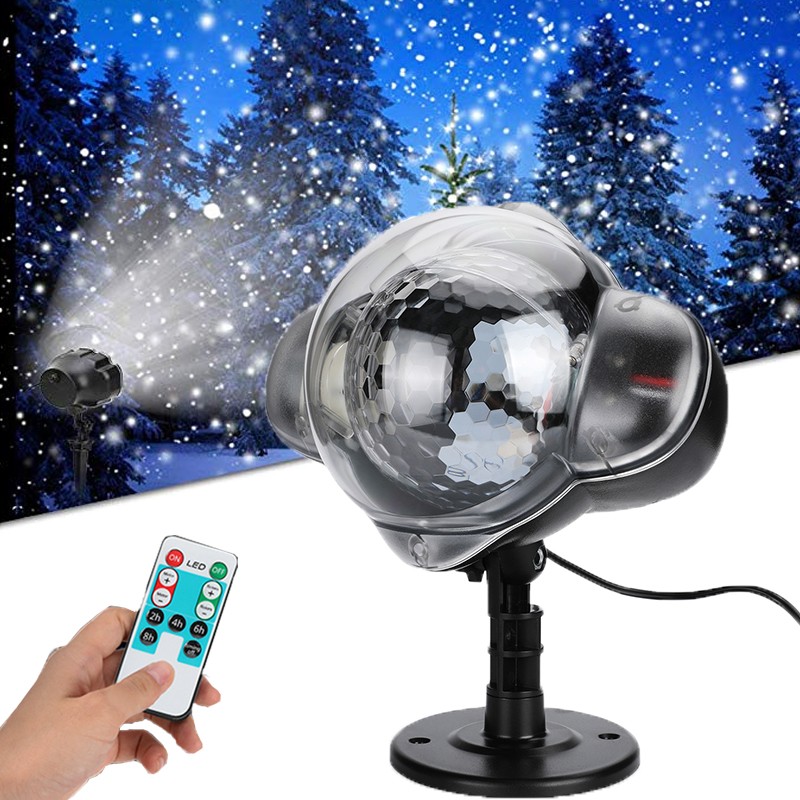 Christmas Snowflake Projector Light Outdoor HD Dynamic Snowfall Light W/ Remote