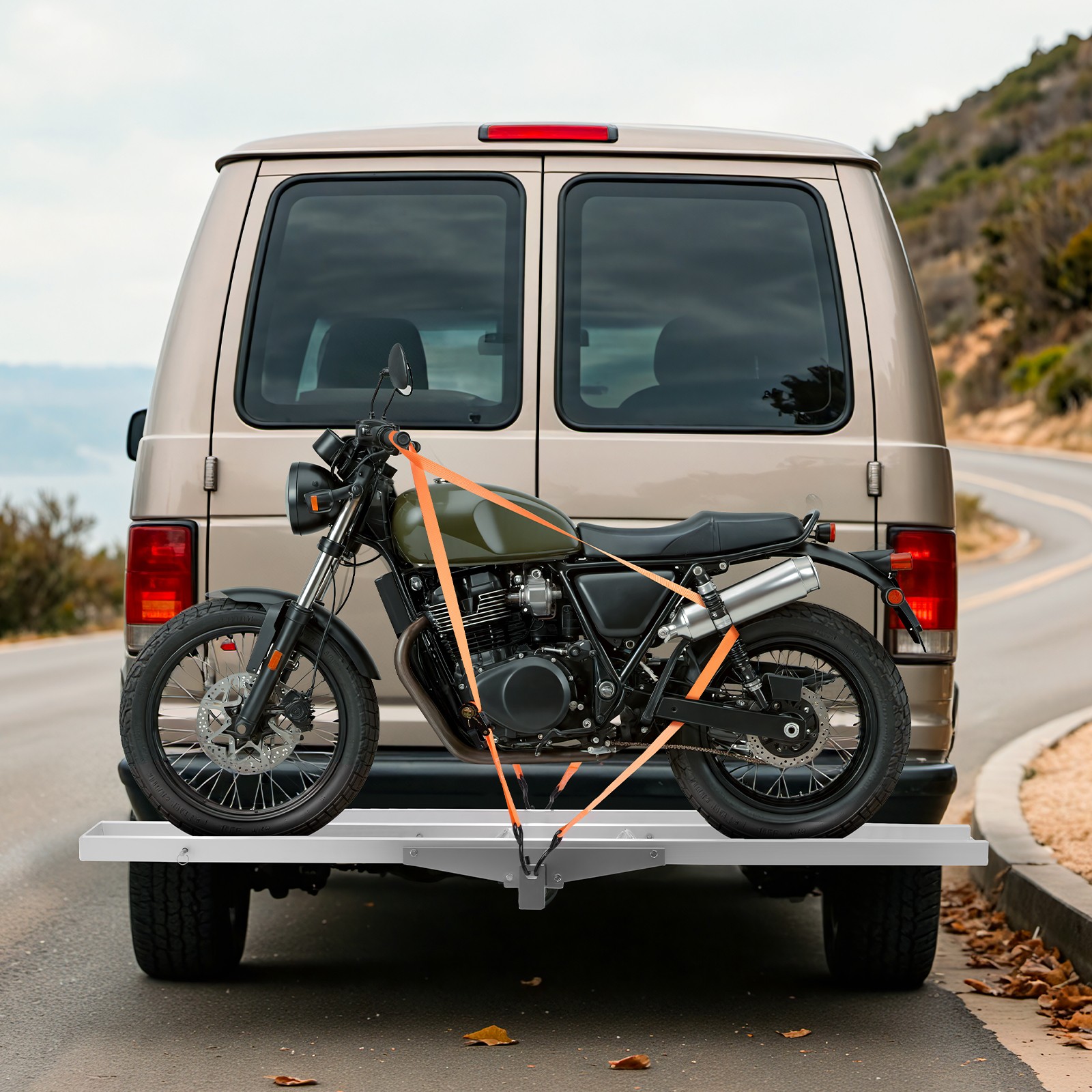 VEVOR Motorcycle Carrier Scooter Dirt Bike Hitch Mount 400 lbs Rack Ramp Hauler