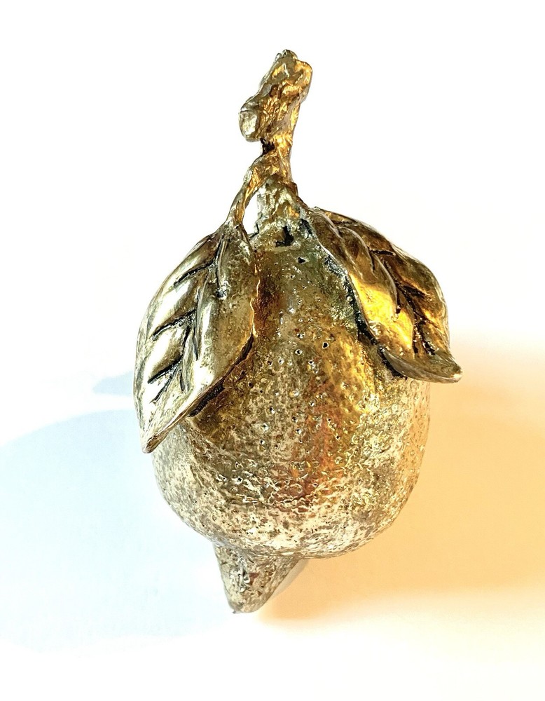Vintage Silver-plated Lemon Decorative Sculpture Rare Find