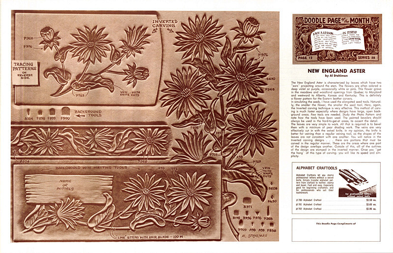 Leather Craft Doodle Pattern       NEW ENGLAND ASTER