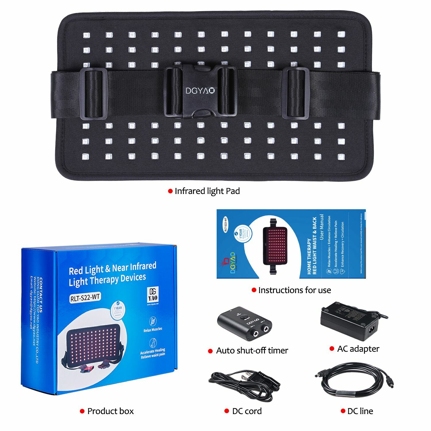 880nm Infrared Red Light Therapy Device Waist Belt For Arthritis Pain Relief