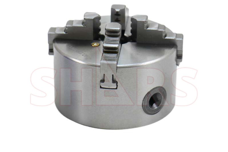 4" 4 Jaw Self Centering Lathe Chuck with 2 Set Jaws + .003" TIR Certificate #[