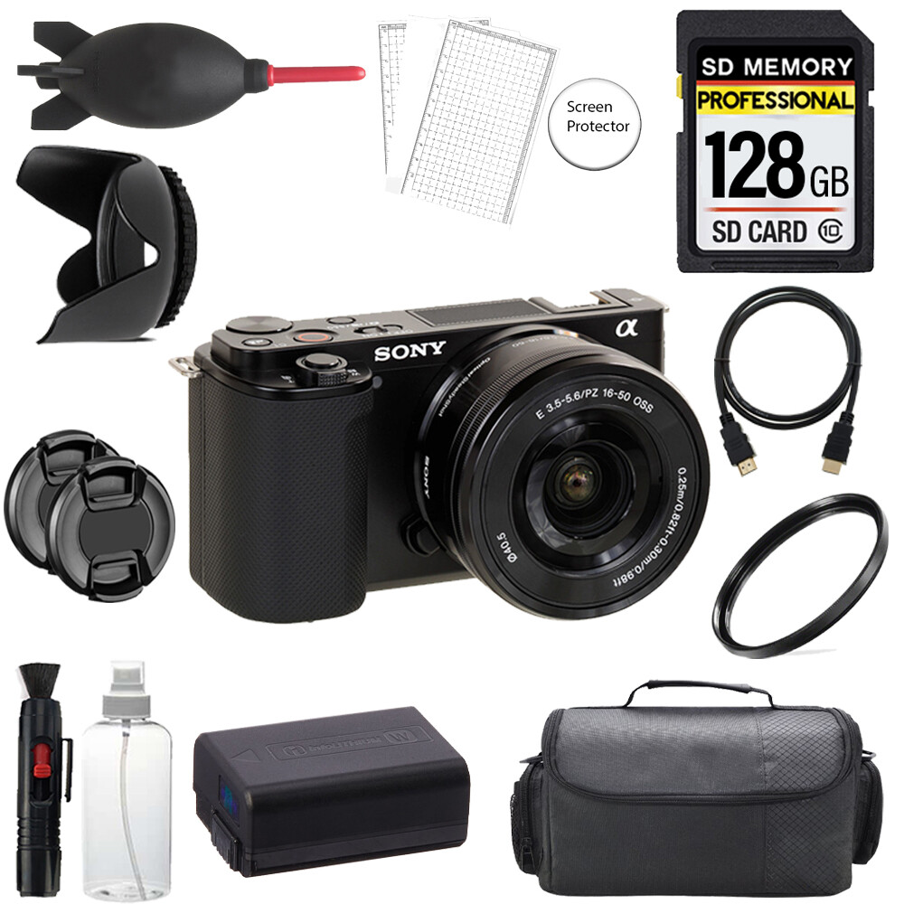Sony ZV-E10 Camera +16-50mm Lens + 128GB + Bag+ UV Filter- Basic Kit