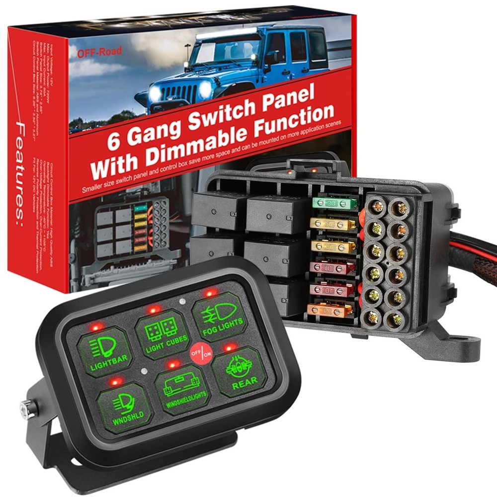 6 Gang Switch Panel Universal Circuit Control Relay System Automatic Dimmable...