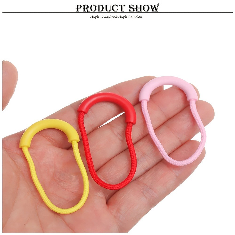 Premium Zipper Pulls Extension Handle Cord, 10 Pack Plastic U-Shape, Fluorescent