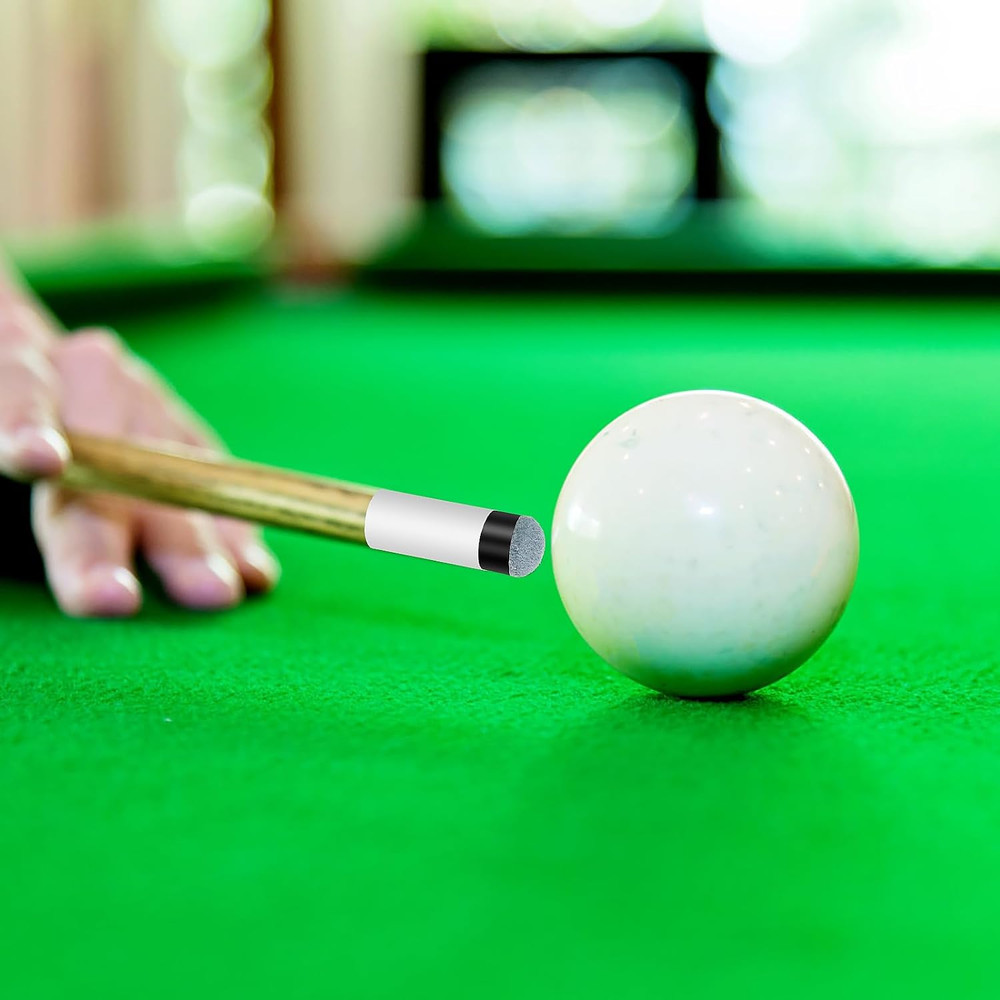 10 Sets Billiard Cues Tips Replacement with White Pool Cue Stick Ferrules, Screw